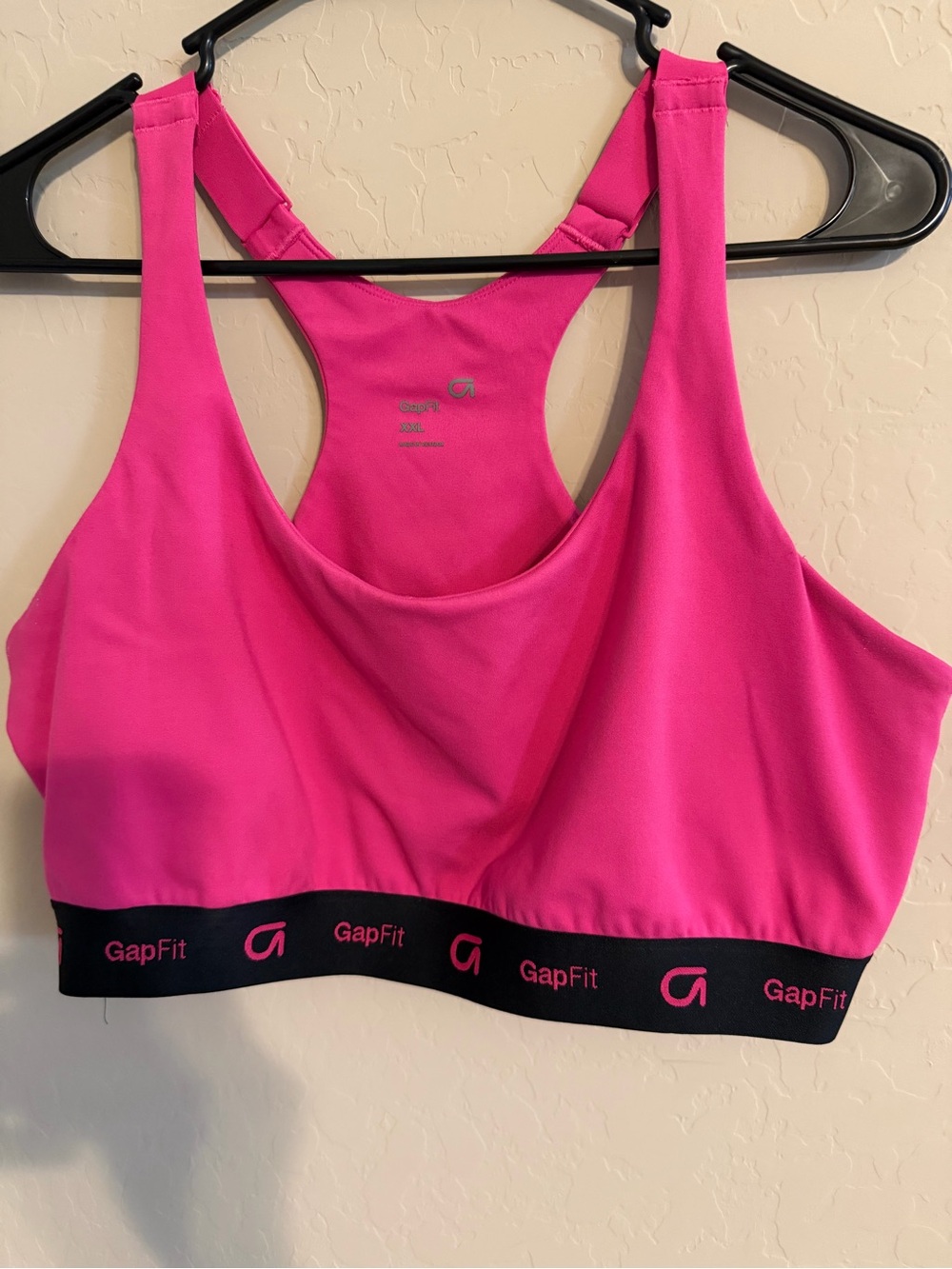 GAP Hot Pink Racerback Sports Bra with Black Logo Band
